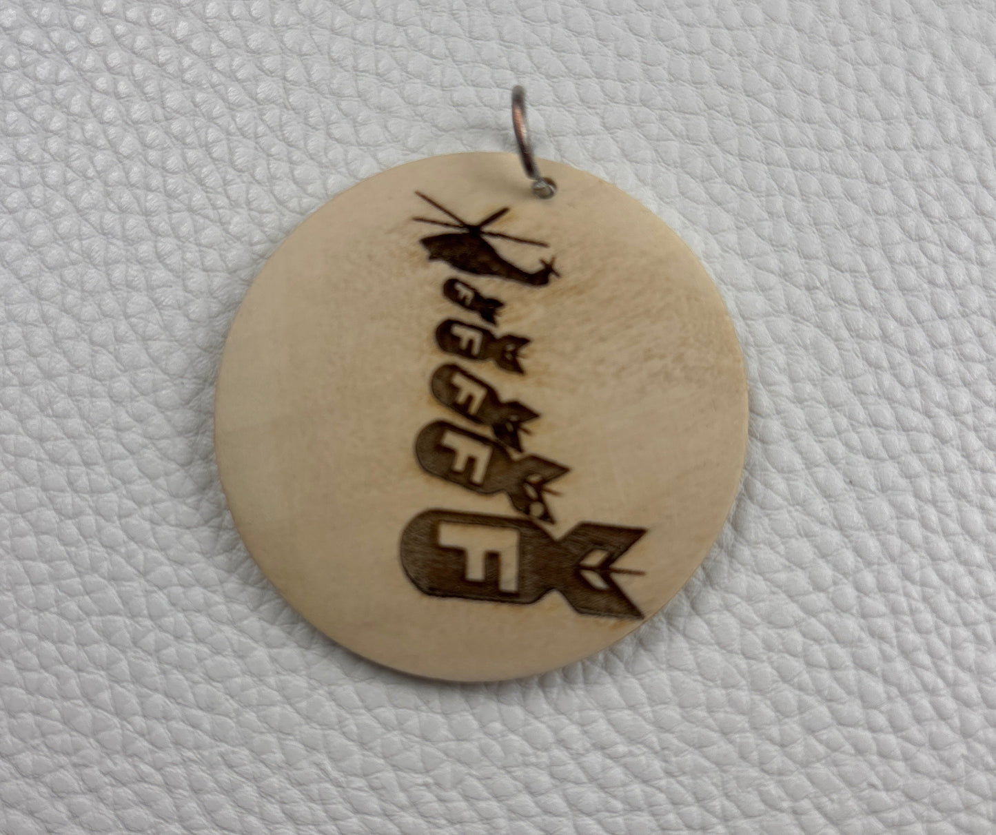 Round Wood Keychain - Salty
