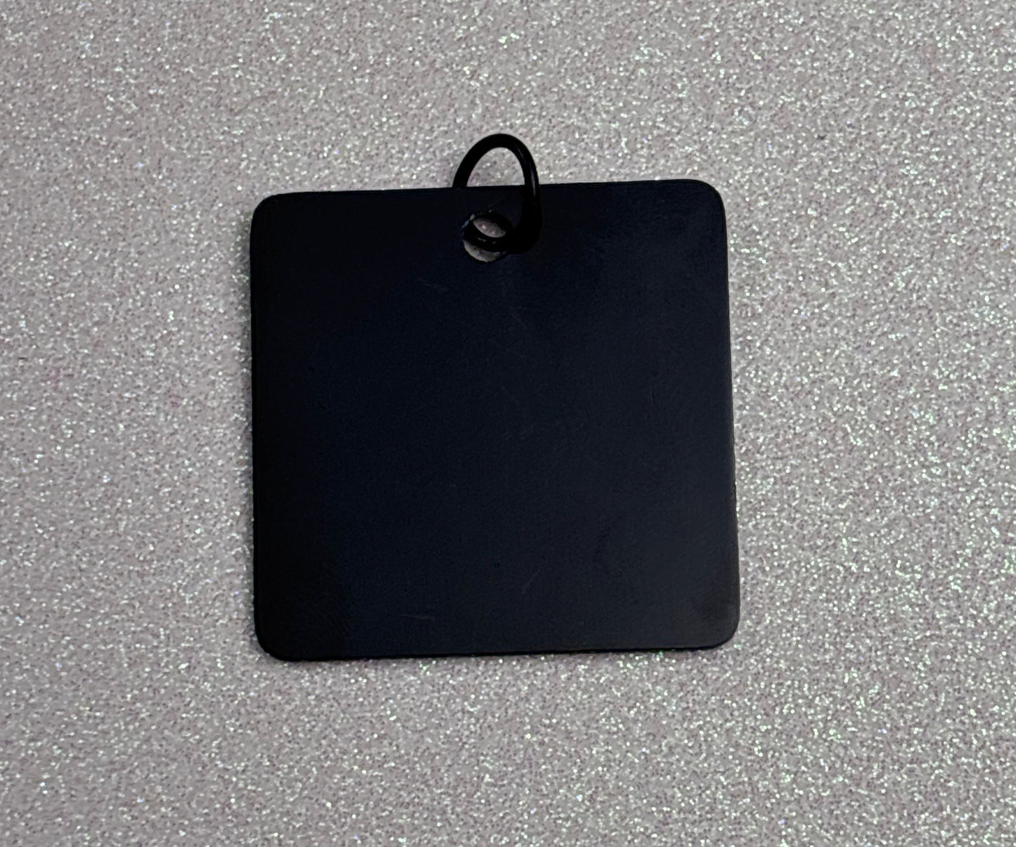 Customizable Black Square Keychain