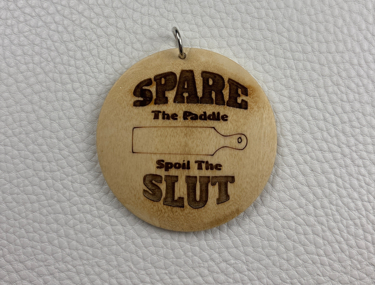 Round Wood Keychain - Salty