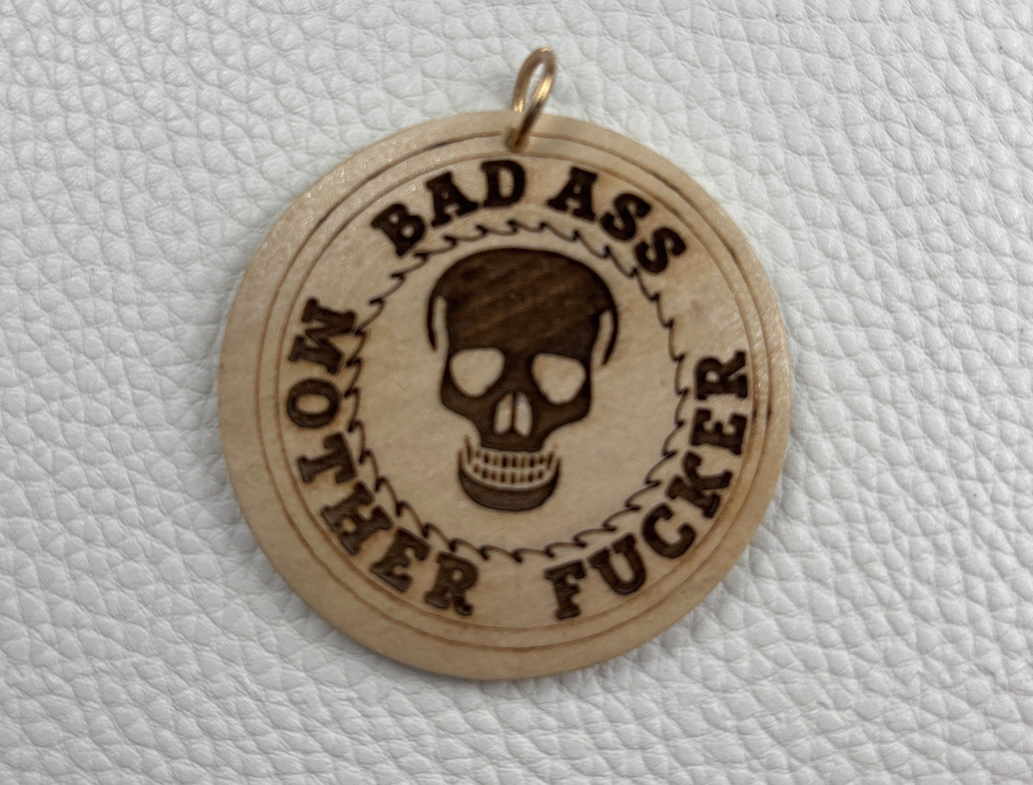 Round Wood Keychain - Salty