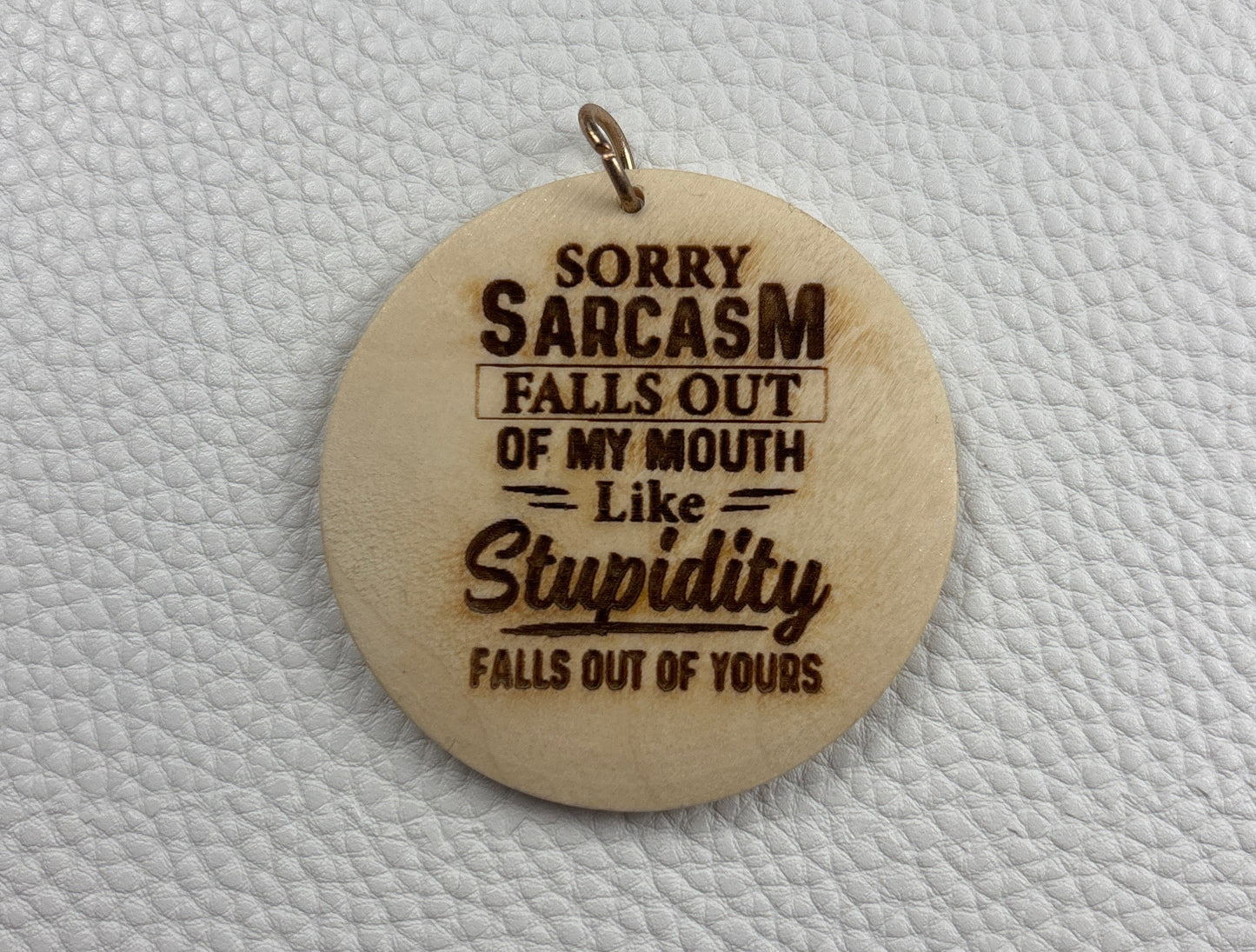 Round Wood Keychain - Salty