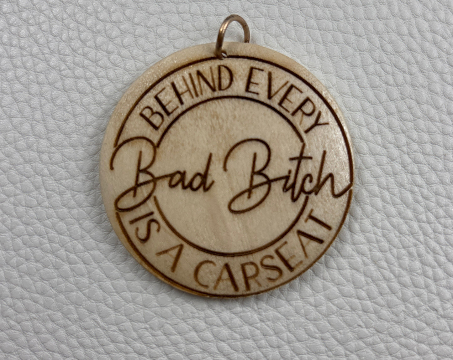 Round Wood Keychain - Salty