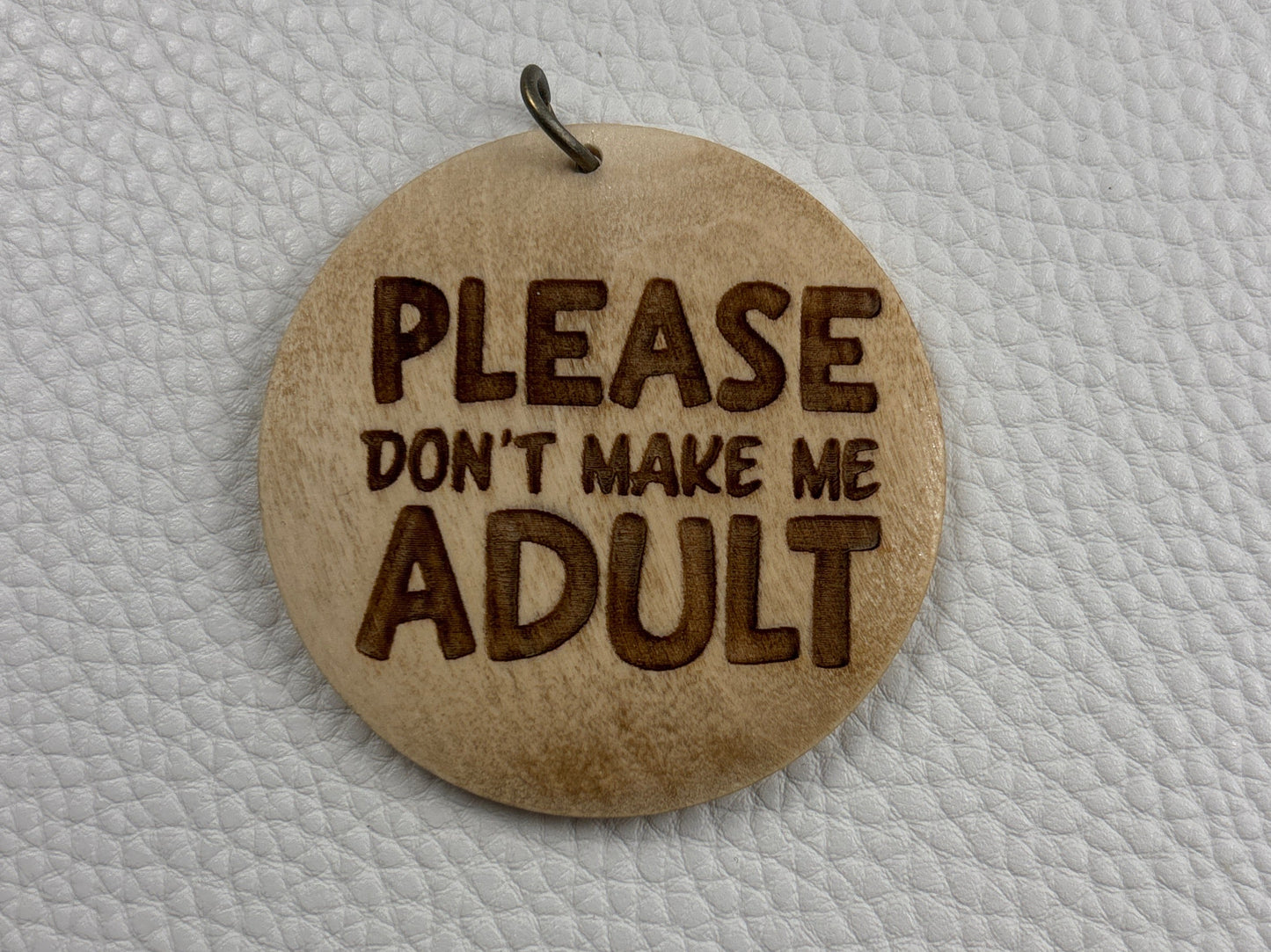 Round Wood Keychain - Personal