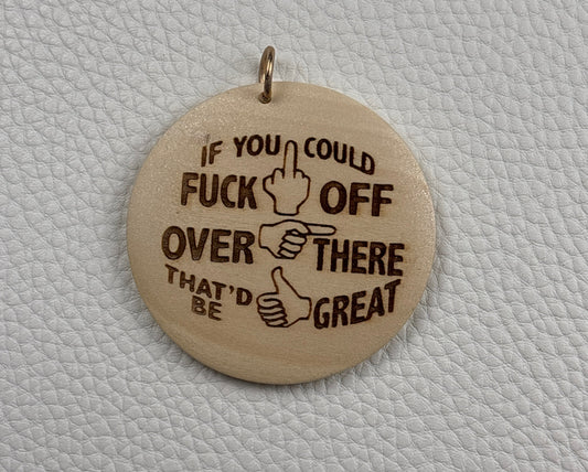 Round Wood Keychain - Salty