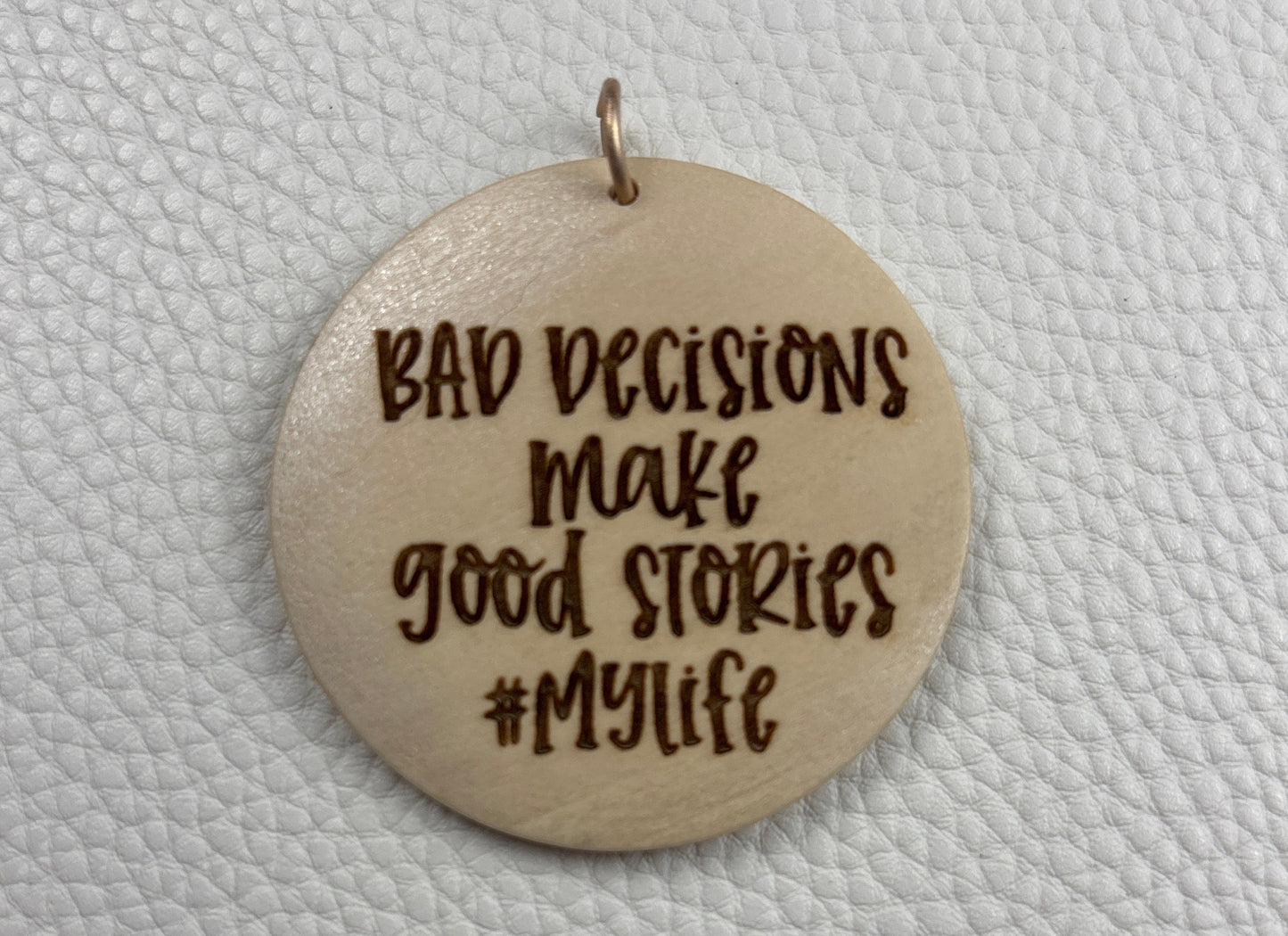 Round Wood Keychain - Personal