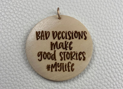 Round Wood Keychain - Personal