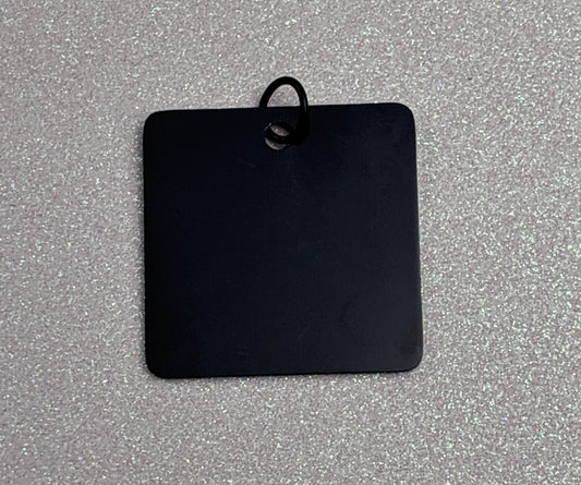 Customizable Black Square Keychain