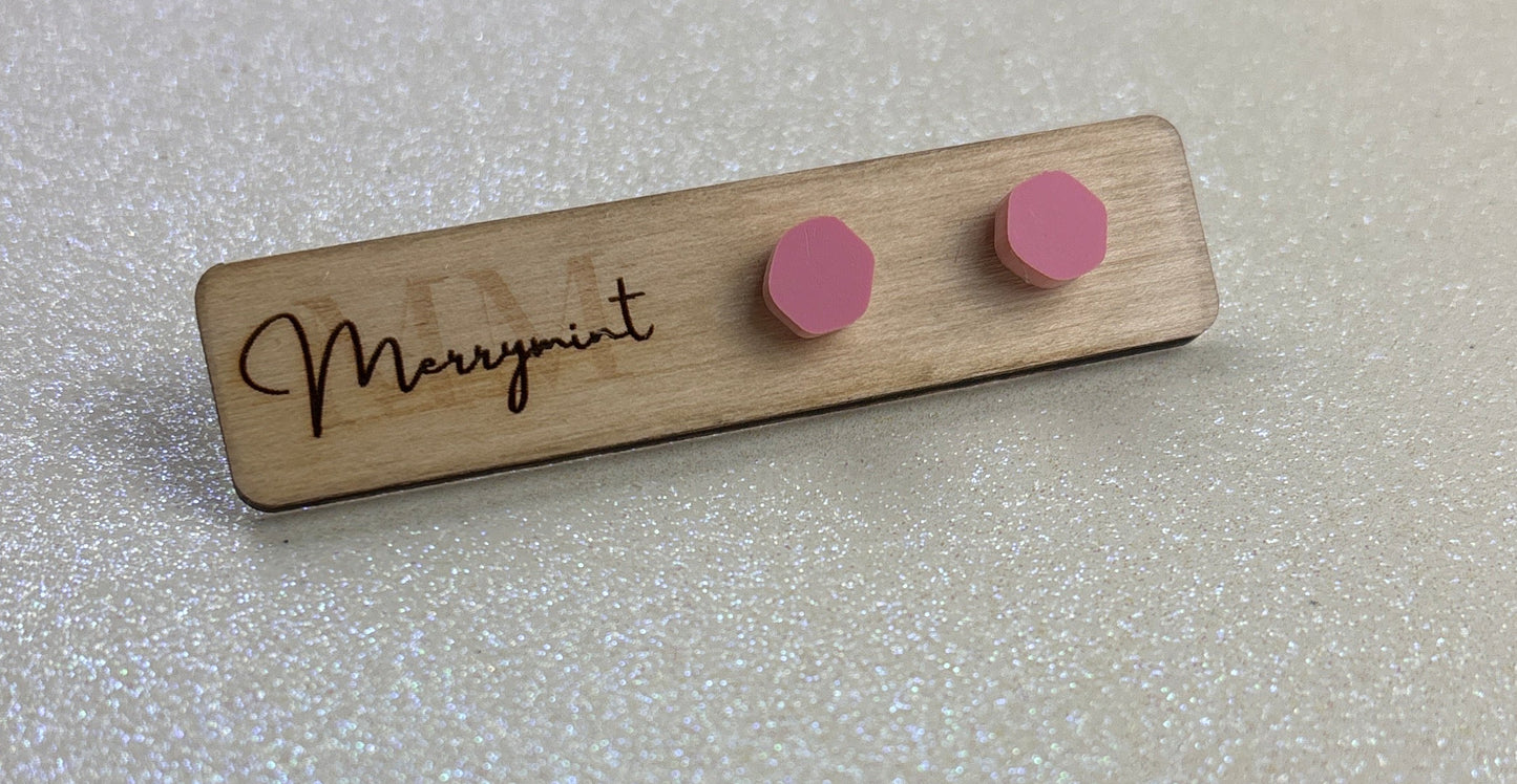 Hexagon Stud Earrings