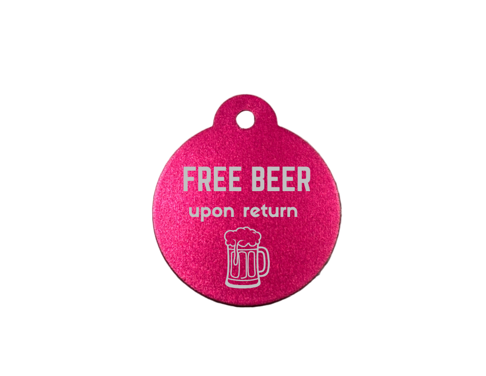 Personalize Dark Pink Dog Tag