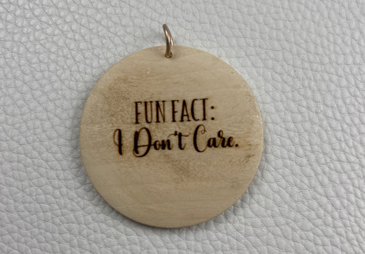 Round Wood Keychain - Work