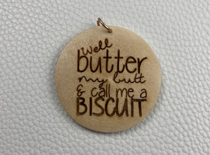 Round Wood Keychain - Personal