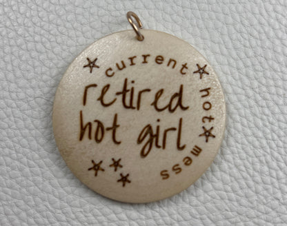 Round Wood Keychain - Work