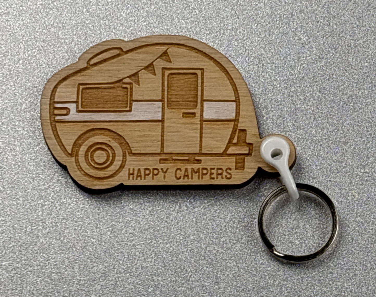 White Camper Keychain